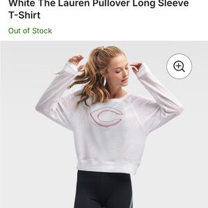 DKNY The Lauren White Mesh Long Sleeve Sweatshirt Cincinnati Reds